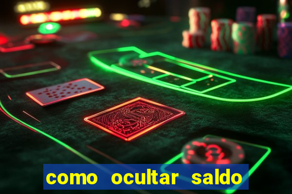 como ocultar saldo na betfair